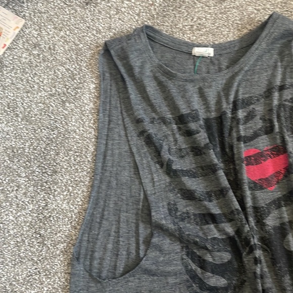 Women’s XS grey rib cage print muscle tee. Brand is Garage. - Picture 3 of 3